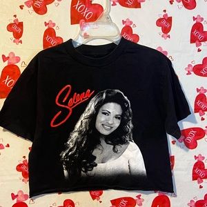Selena TexMex Queen Black Crop top Adult Sz M.